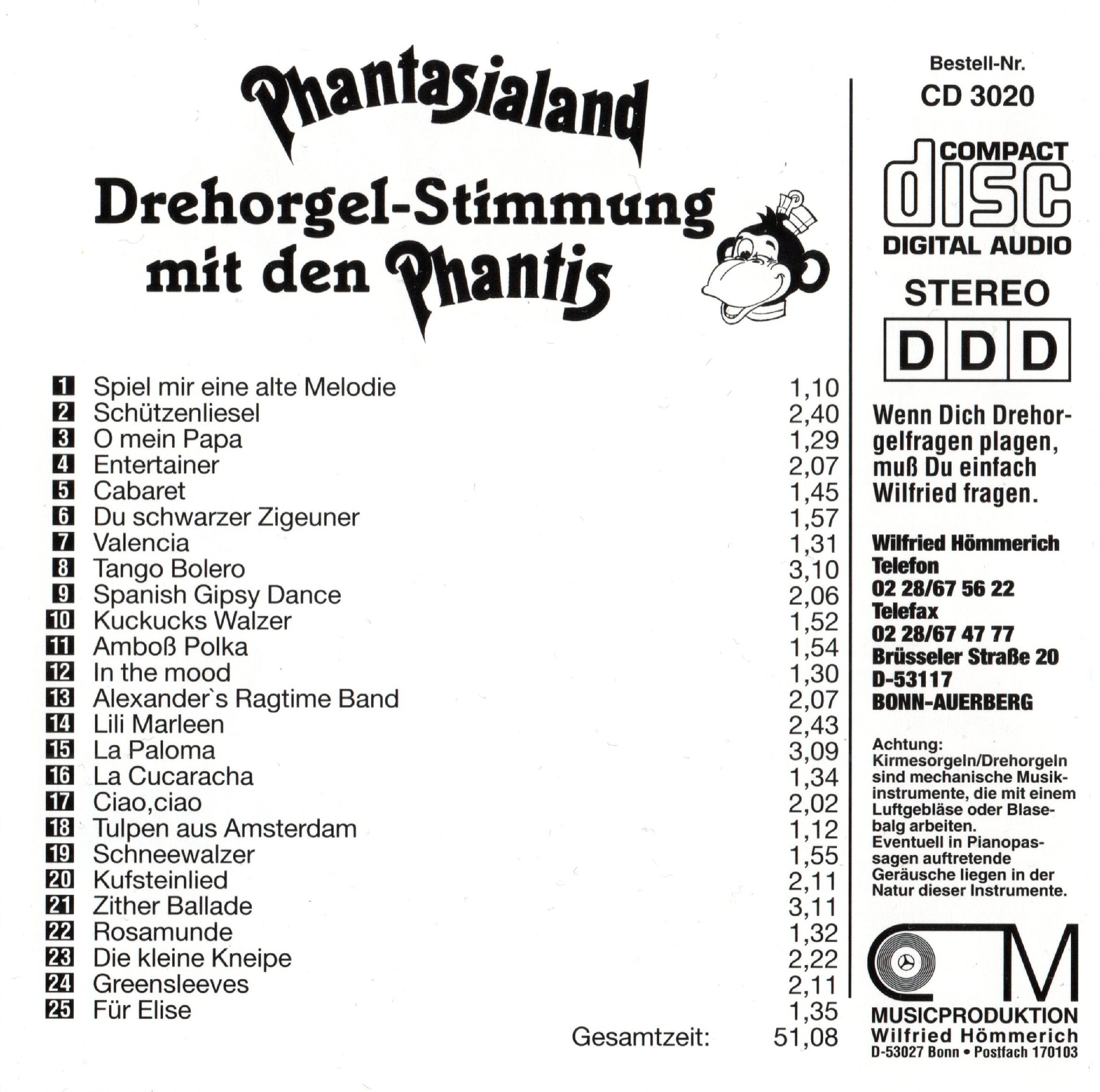 Drehorgel-Stimmung mit den Phantis Tracklist